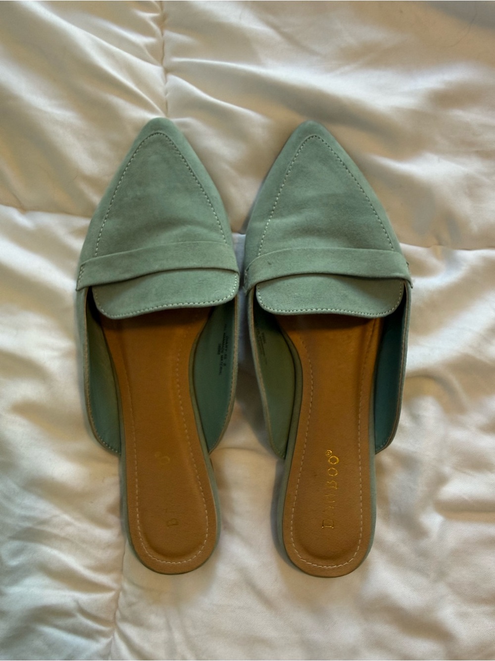 BAMBOO Light Blue Pointed Toe Slip-On Mules Dress Shoes ladies size 8 women’s
